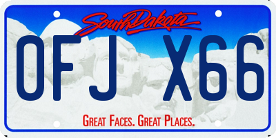 SD license plate 0FJX66