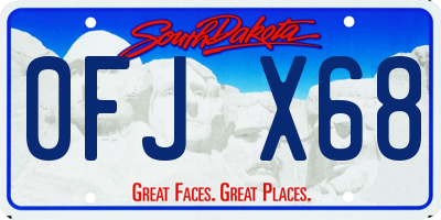SD license plate 0FJX68