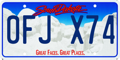 SD license plate 0FJX74
