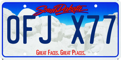 SD license plate 0FJX77