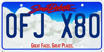 SD license plate 0FJX80
