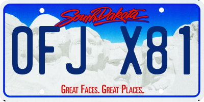 SD license plate 0FJX81