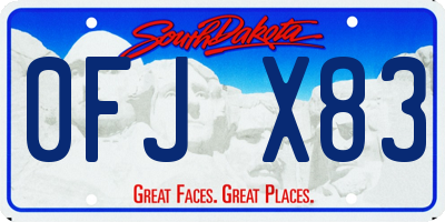 SD license plate 0FJX83