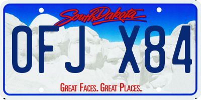 SD license plate 0FJX84