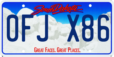 SD license plate 0FJX86