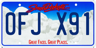 SD license plate 0FJX91
