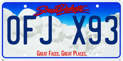 SD license plate 0FJX93