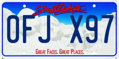 SD license plate 0FJX97