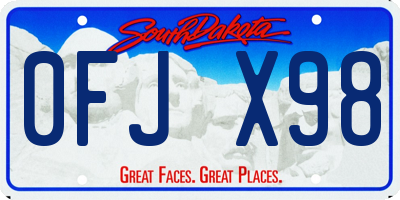 SD license plate 0FJX98