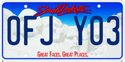 SD license plate 0FJY03