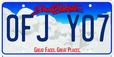 SD license plate 0FJY07