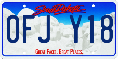 SD license plate 0FJY18