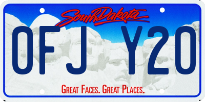 SD license plate 0FJY20