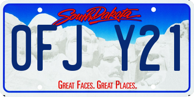 SD license plate 0FJY21