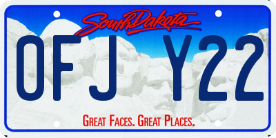 SD license plate 0FJY22
