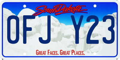 SD license plate 0FJY23