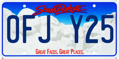 SD license plate 0FJY25