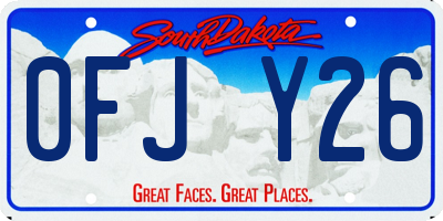 SD license plate 0FJY26