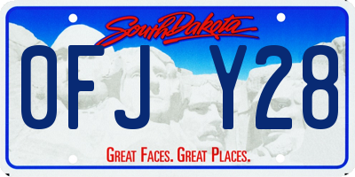 SD license plate 0FJY28