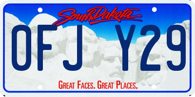 SD license plate 0FJY29