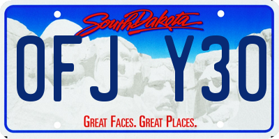 SD license plate 0FJY30