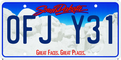 SD license plate 0FJY31