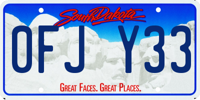 SD license plate 0FJY33