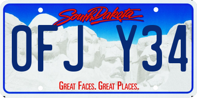 SD license plate 0FJY34