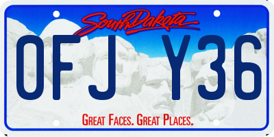 SD license plate 0FJY36