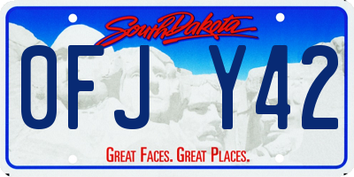 SD license plate 0FJY42