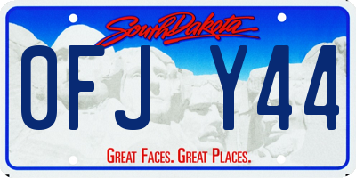 SD license plate 0FJY44