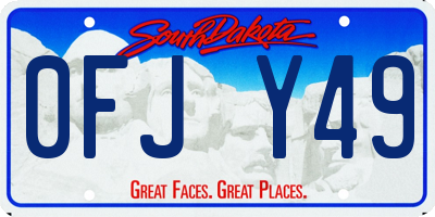 SD license plate 0FJY49
