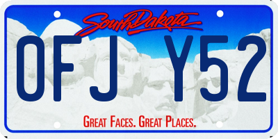 SD license plate 0FJY52