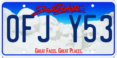 SD license plate 0FJY53