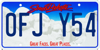 SD license plate 0FJY54