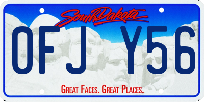 SD license plate 0FJY56