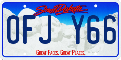 SD license plate 0FJY66