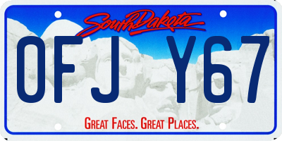 SD license plate 0FJY67