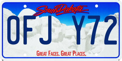 SD license plate 0FJY72