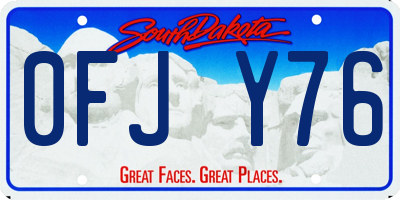 SD license plate 0FJY76