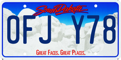SD license plate 0FJY78