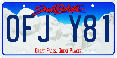 SD license plate 0FJY81