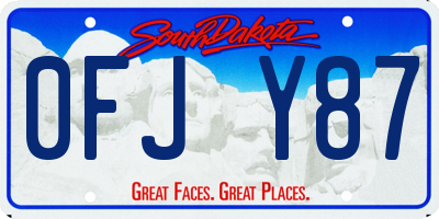 SD license plate 0FJY87