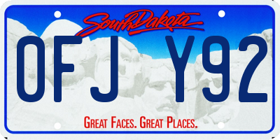 SD license plate 0FJY92