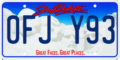 SD license plate 0FJY93