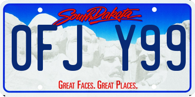 SD license plate 0FJY99