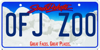 SD license plate 0FJZ00