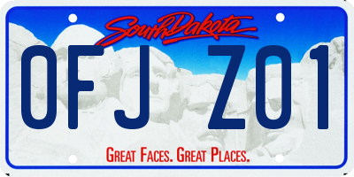 SD license plate 0FJZ01
