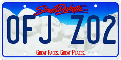SD license plate 0FJZ02