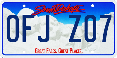 SD license plate 0FJZ07